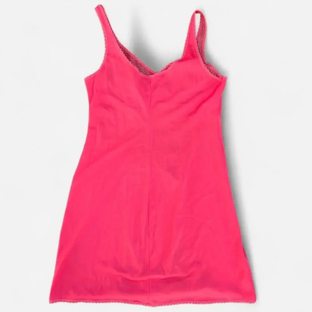 Vintage 90s Y2K Hot Pink Underwear Slip Dress - Picture 2 of 3